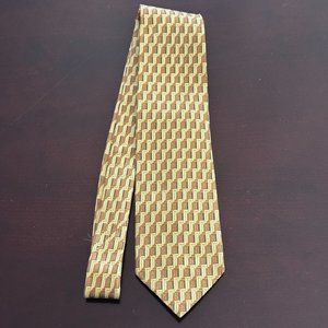 ERMENEGILDO ZEGNA Necktie Geometric Tie - Made in ITALY - 100% Silk